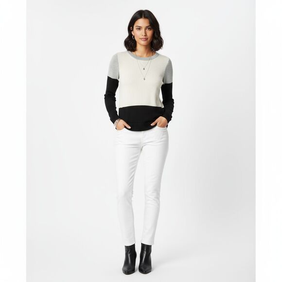 BCBGenerations Colorblock Light Weight Long Sleeve Knit Sweater S - Picture 6 of 6